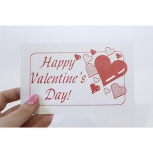 Happy Valentine's Day, Red Hearts, Valentine Card, White-Red, Postcard, Color